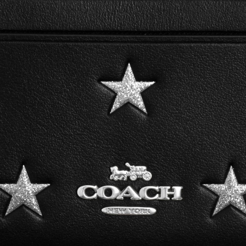 COACH®,ÉTUI POUR PIÈCE D’IDENTITÉ MINI SKINNY AVEC MOTIF ÉTOILE,Argenté/Noir Multi