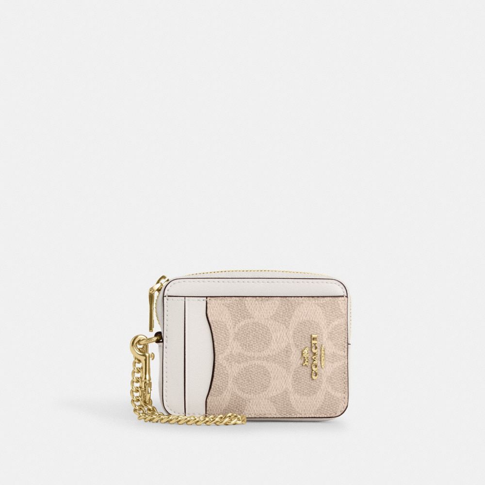 Coach card case in signature canvas sale