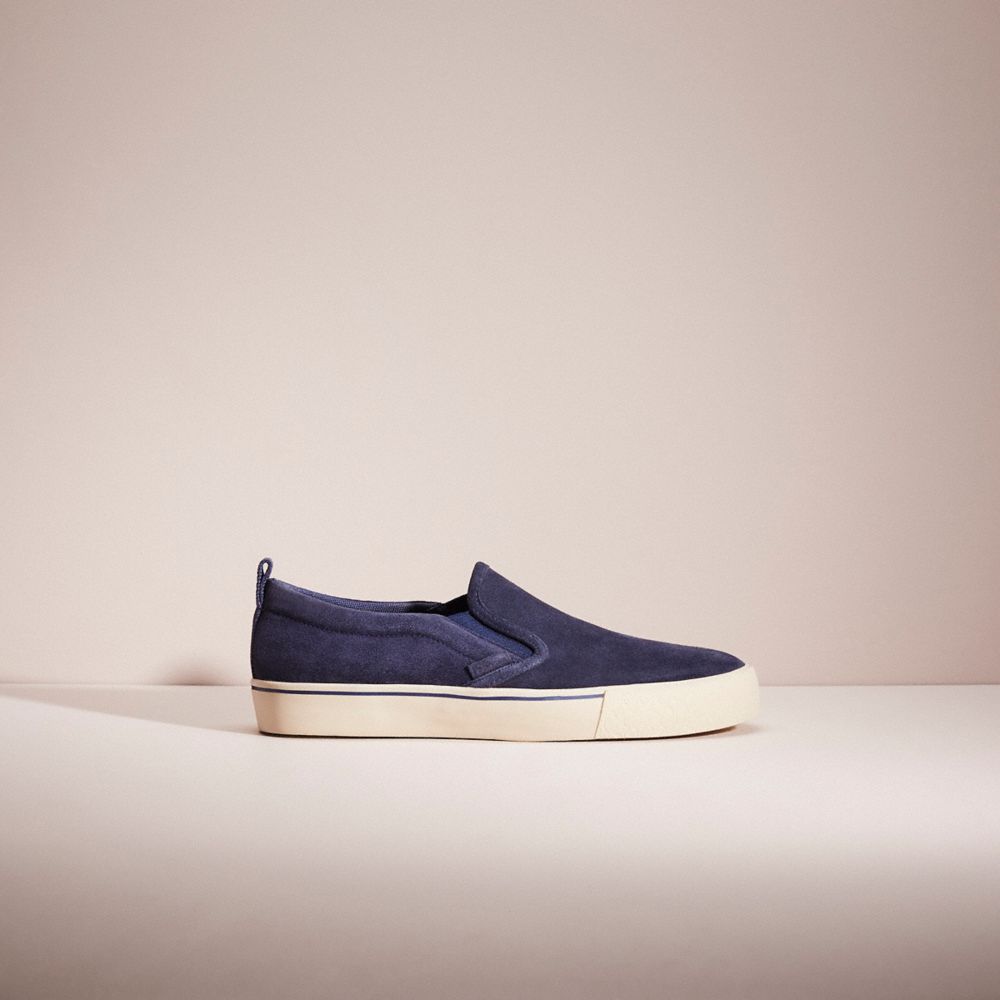 COACH®,RESTORED CITYSOLE SKATE SLIP ON SNEAKER,Suede,Cobalt,Front View