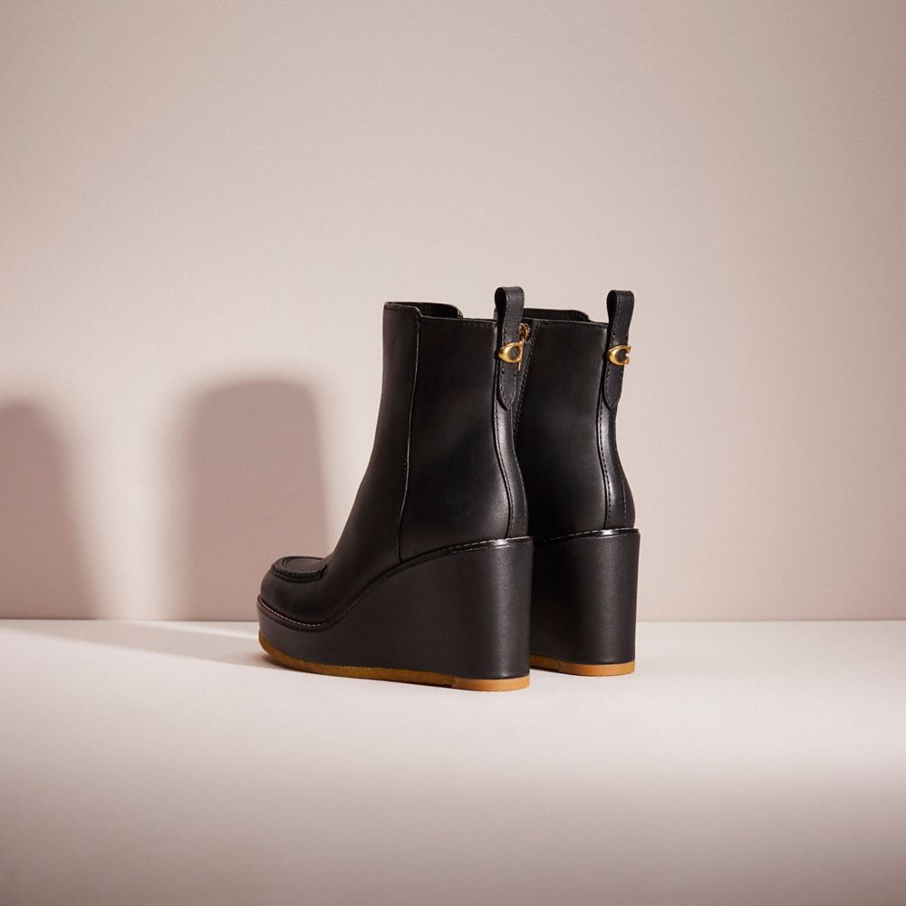 COACH®,Restored Brady Bootie,Leather,Rubber,Bootie,Sustainable,Pull Tab,Day Party,,Back View