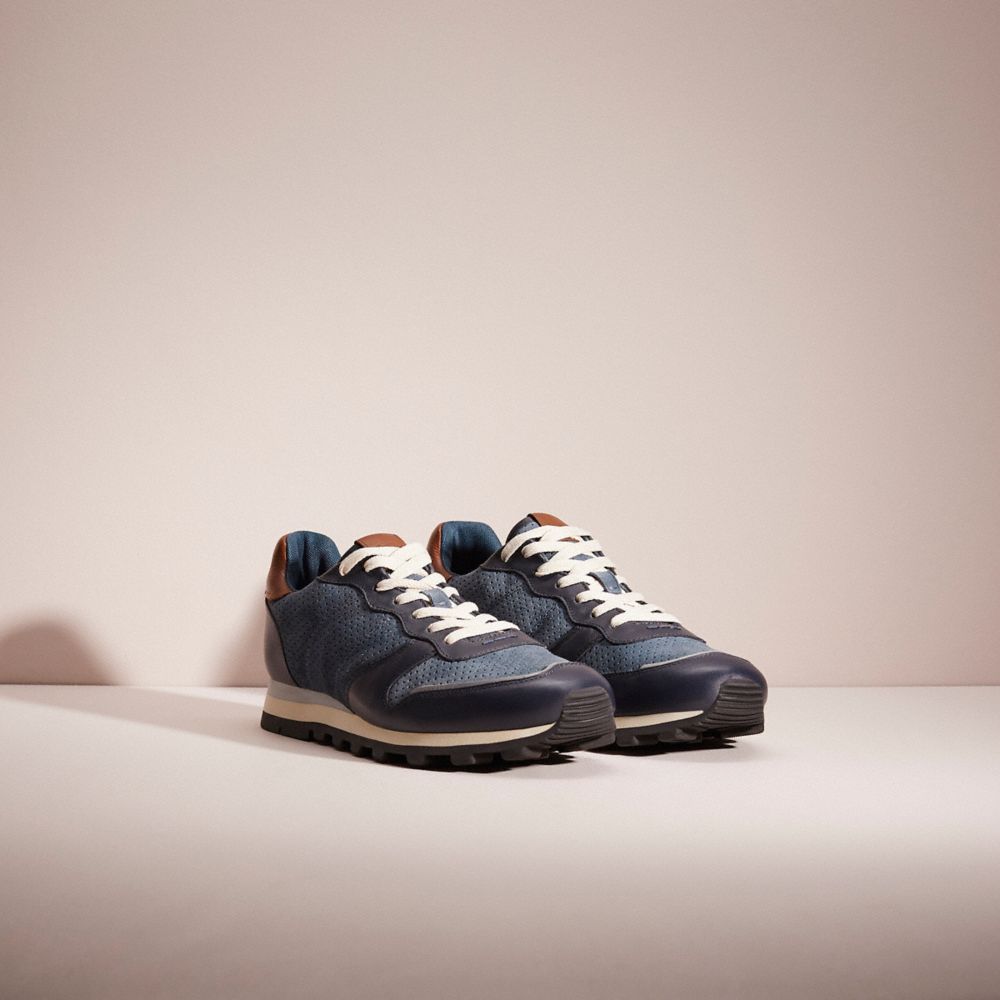 COACH®,RESTORED C118 RUNNER,Leather,Dusk/Midnight Navy,Angle View