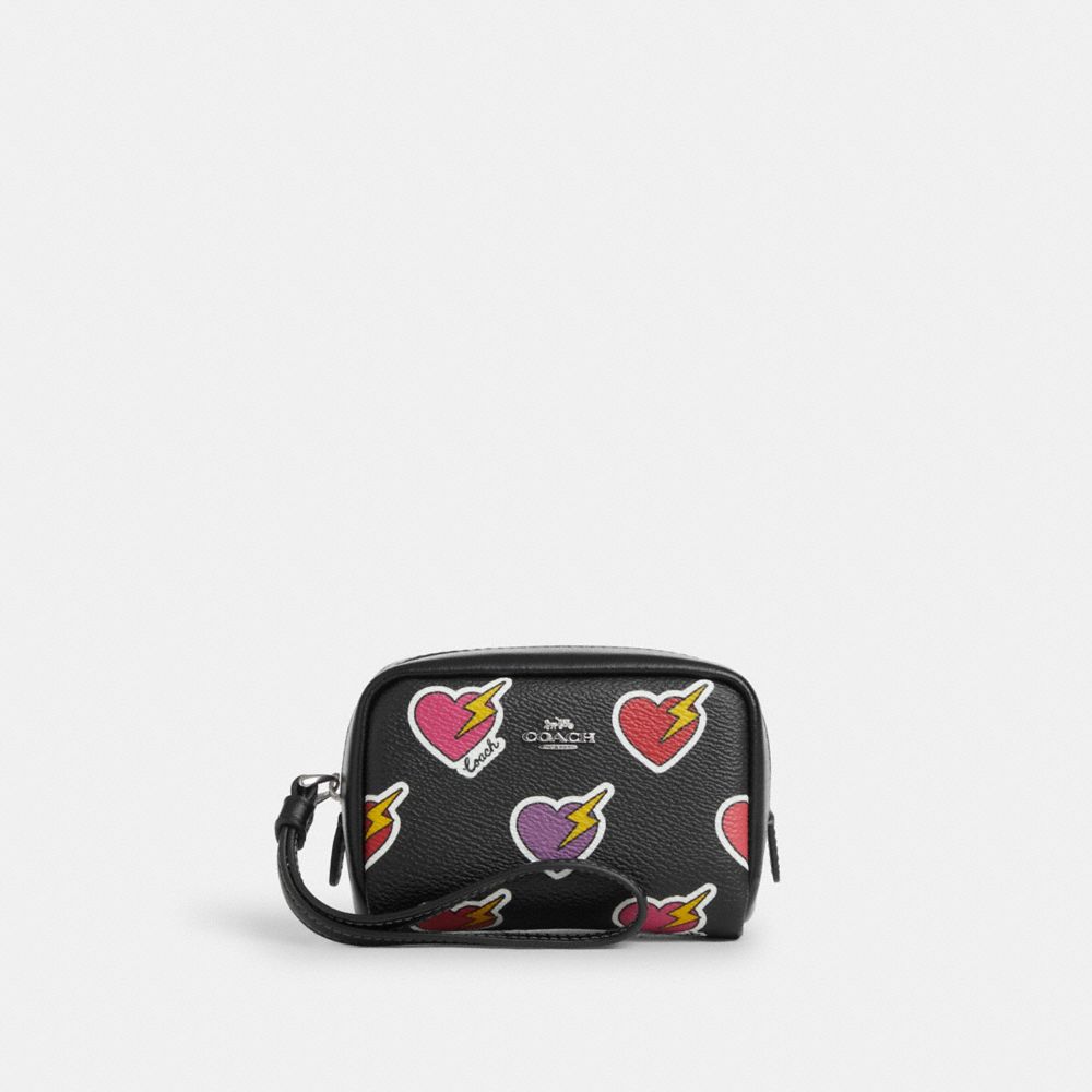 COACH Outlet Pouch Wristlet With Heart Bolt Print