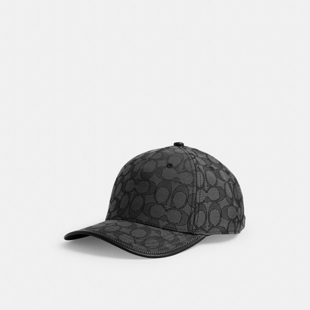 COACH®,Signature Jacquard Baseball Hat,Cotton,Lining Cotton,Baseball Cap,Casual,Gray,Front View