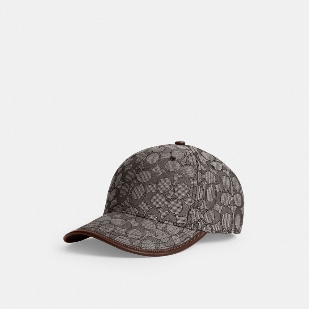 COACH®,Signature Jacquard Baseball Hat,Lining Cotton,Cotton,Baseball Cap,Casual,Gray,Front View