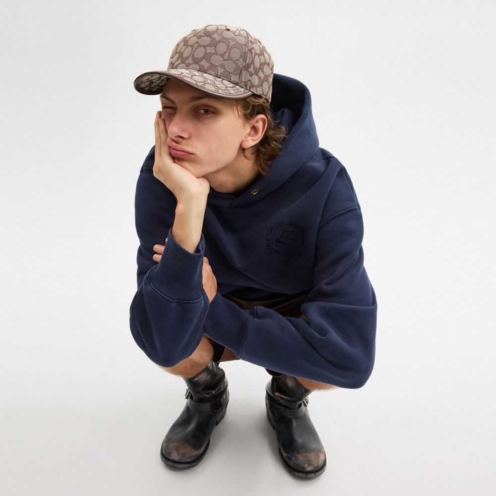 Coach Signature Jacquard Baseball Hat In Oak