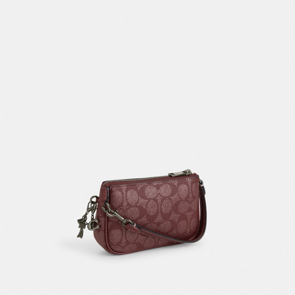 COACH®,Boxed Nolita Bag 15 In Signature Canvas,Canvas,Leather,Shoulder Bag,Metal,Logo,Casual,Brown,Angle View