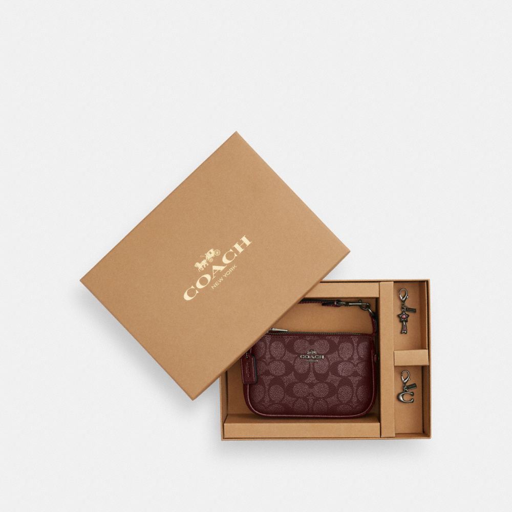COACH®,Boxed Nolita Bag 15 In Signature Canvas,Canvas,Leather,Shoulder Bag,Metal,Logo,Casual,Brown,Front View