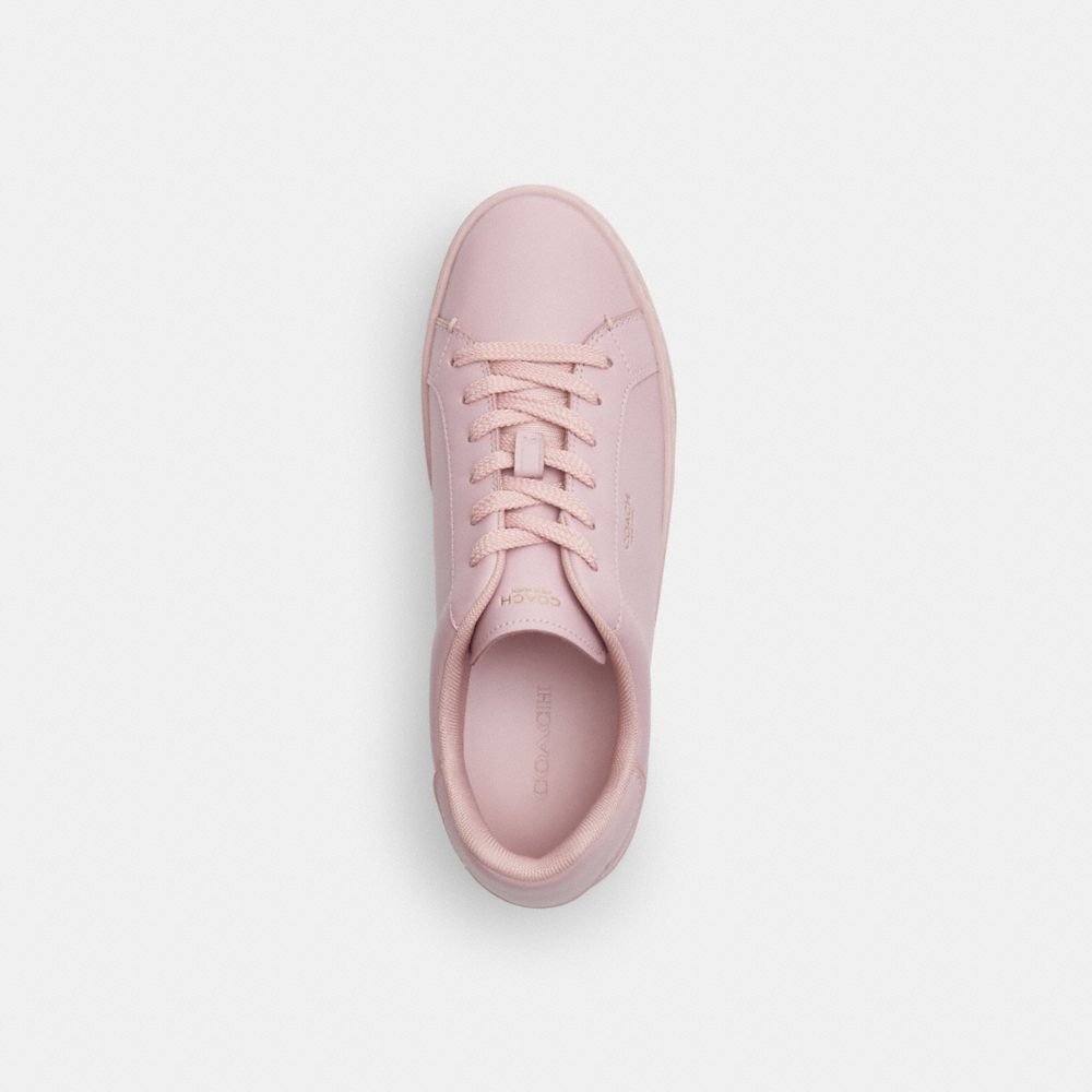 COACH®,High Line Sneaker,Leather,Lining Mesh,Mesh,Casual,Fabric,Embossed,Logo,Cushion Toe,Cushioned,Casual,Pink,Inside View,Top View