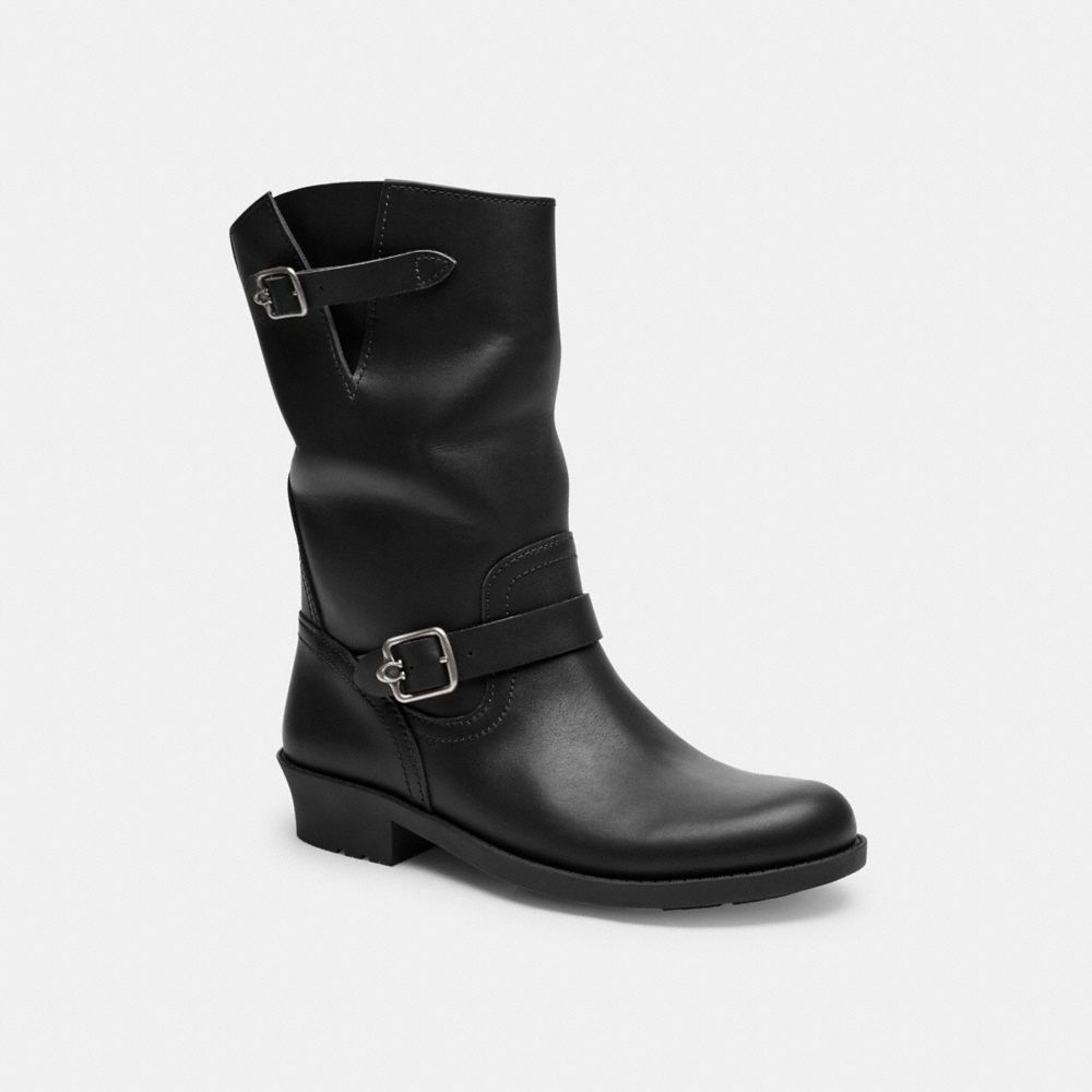 Coach black leather boots hotsell