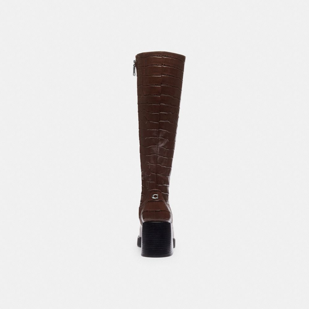 COACH®,Natasha Boot,Leather,Rubber,Boots,Pull Tab,Day Party,Brown,Alternate View