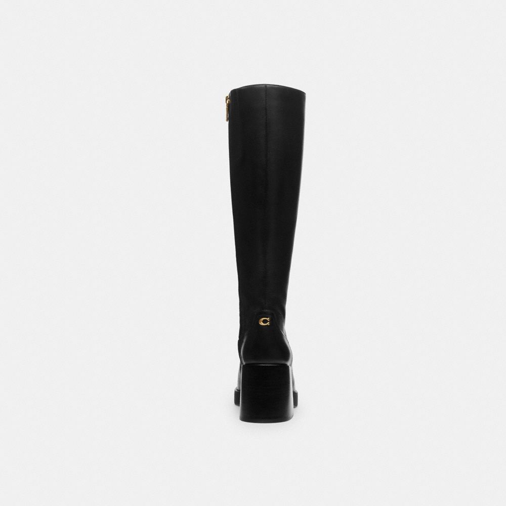 COACH®,Natasha Boot,Leather,Rubber,Boots,Traction,Pull Tab,Casual,Day Party,Black,Alternate View