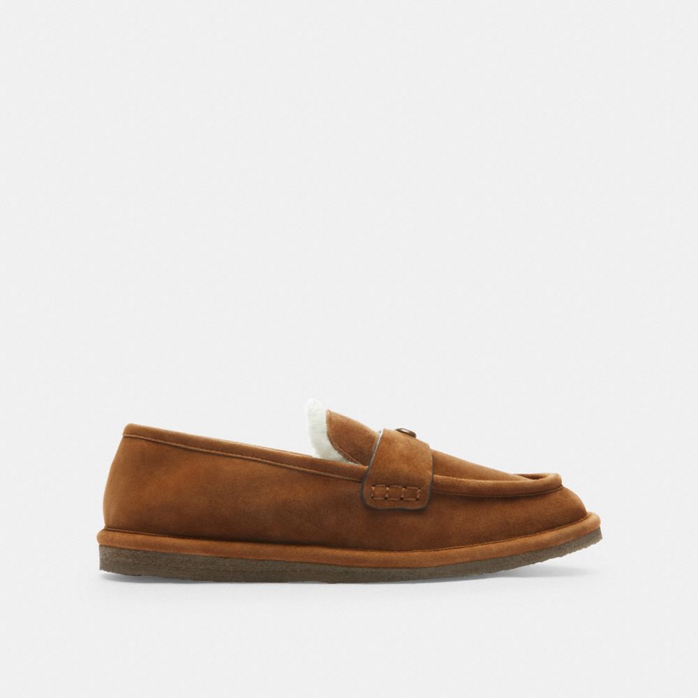 COACH®,Forest Slipper,Brown,Angle View