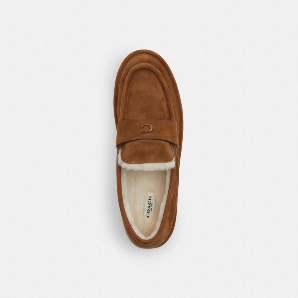 COACH®,Forest Slipper,Brown,Inside View,Top View