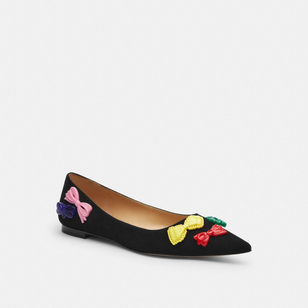 COACH®,Daphne Flat,Black,Front View