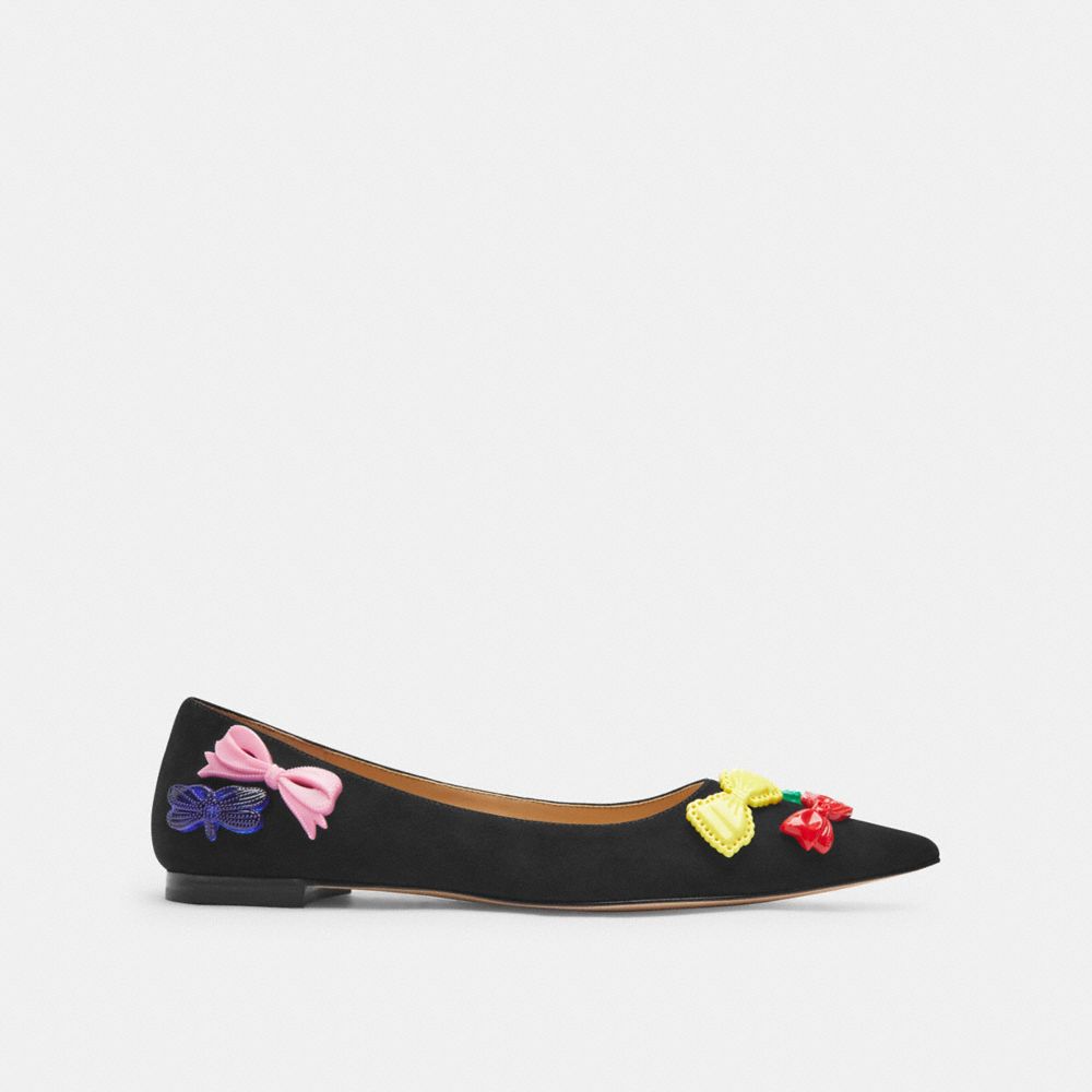 COACH®,Daphne Flat,Black,Angle View