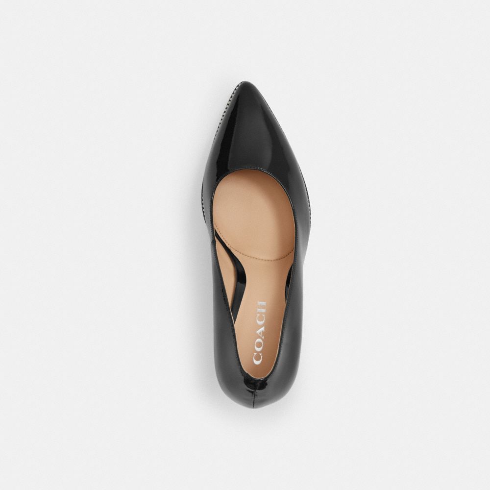 COACH®,Samantha Pump,Rubber,Pumps,Pull Tab,Cocktail,Black,Inside View,Top View