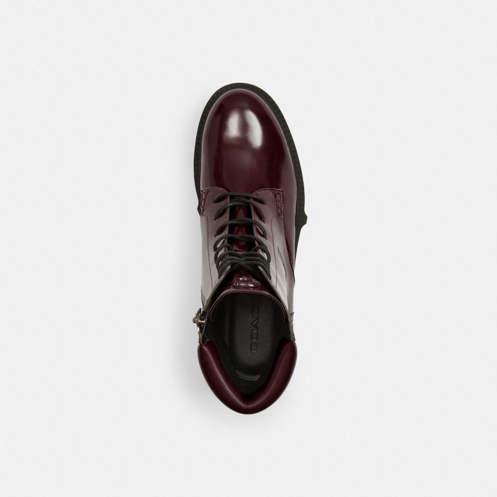 COACH®,BOTTINES LEIGHTON,Merlot,Inside View,Top View