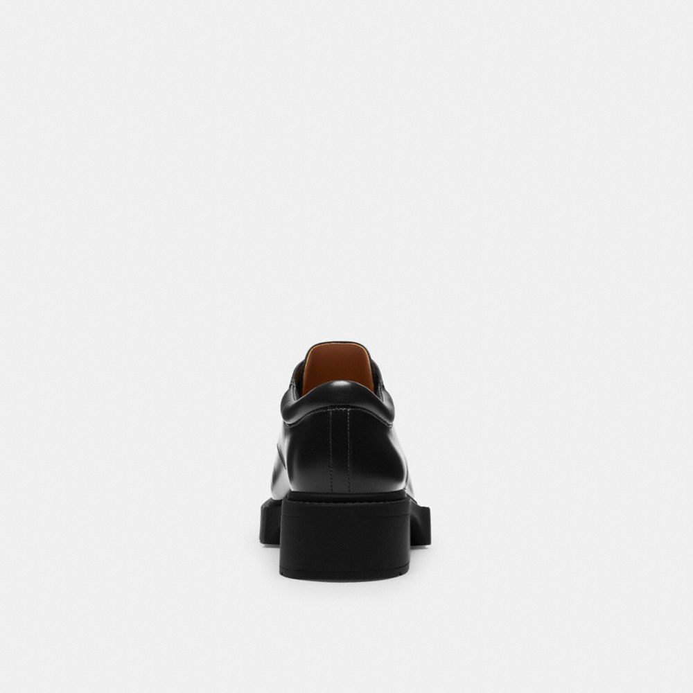COACH®,Lyla Platform Derby,Rubber,Derby Shoes,Oxford,Cushioned,Traction,Casual,Work,Black,Alternate View