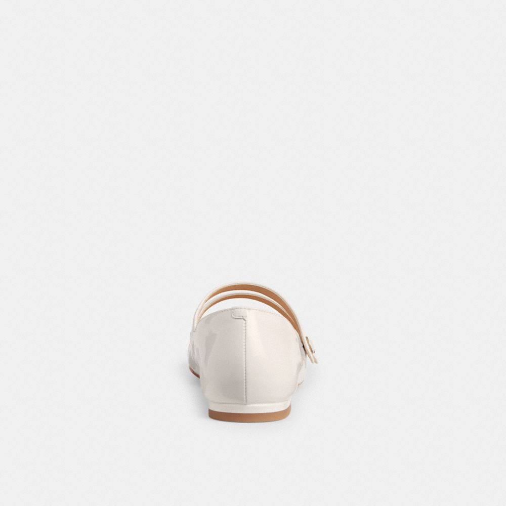 COACH®,Winley Mary Jane,Rubber,Ballet Flats,Logo,Traction,Pull Tab,Day Party,White,Alternate View