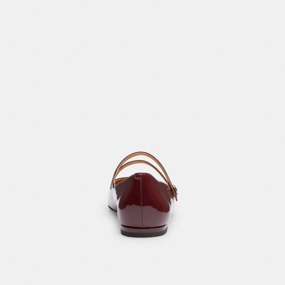 COACH®,Winley Mary Jane,Rubber,Ballet Flats,Logo,Pull Tab,Traction,Day Party,Maroon,Alternate View