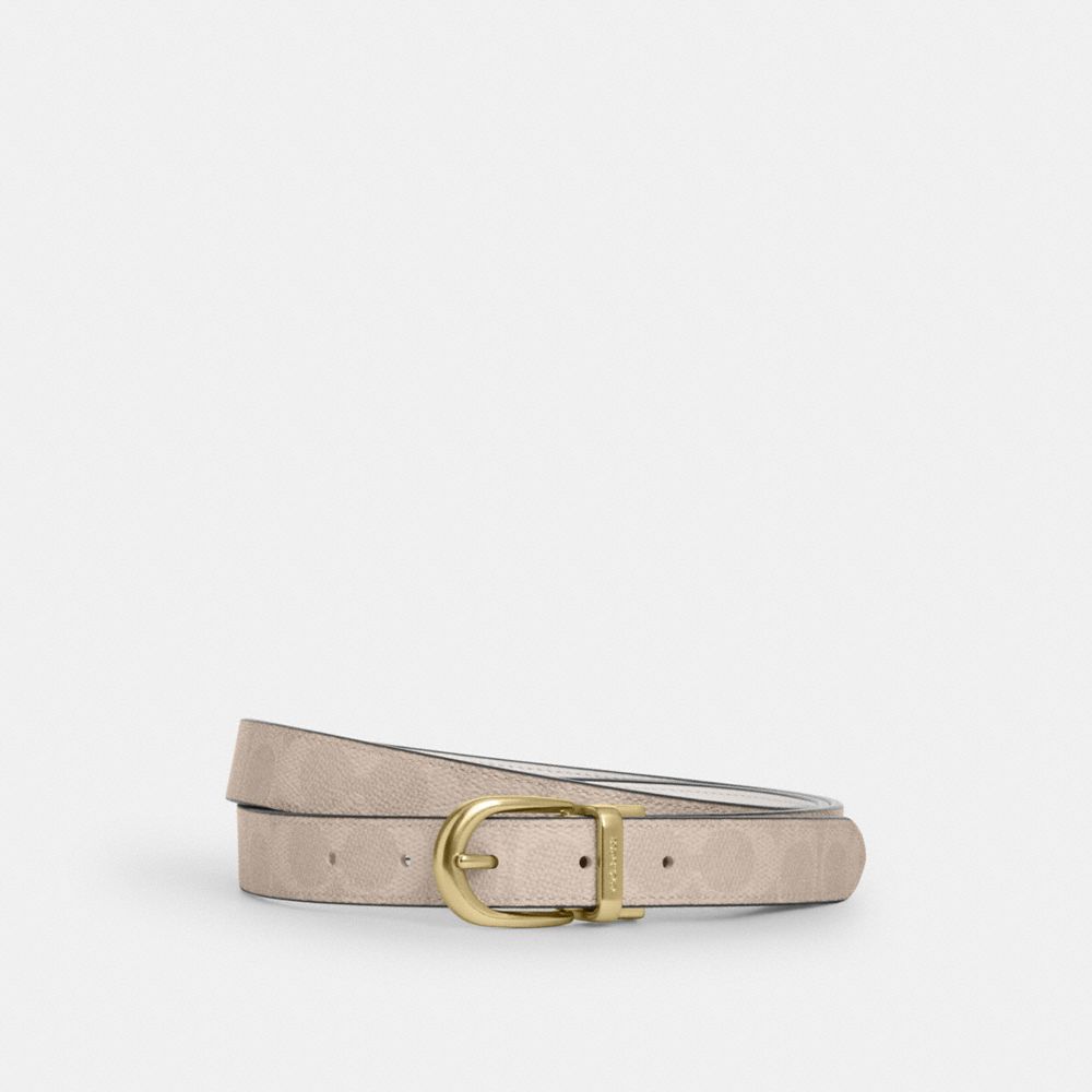 COACH®,Harness Buckle Cut To Size Reversible Belt, 25 Mm,Standard,Reversible,Casual,Beige,Front View