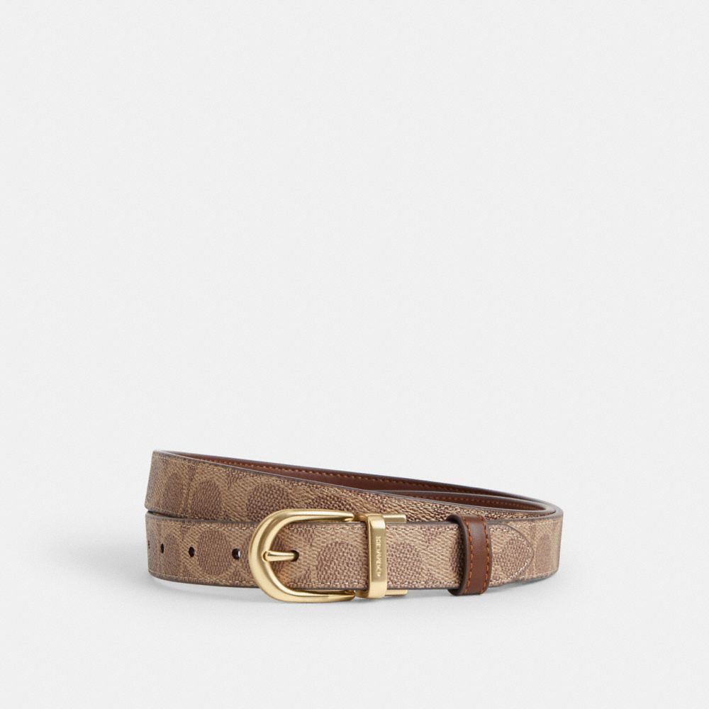 COACH®,Harness Buckle Cut To Size Reversible Belt, 25 Mm,Standard,Reversible,Casual,Brown,Front View