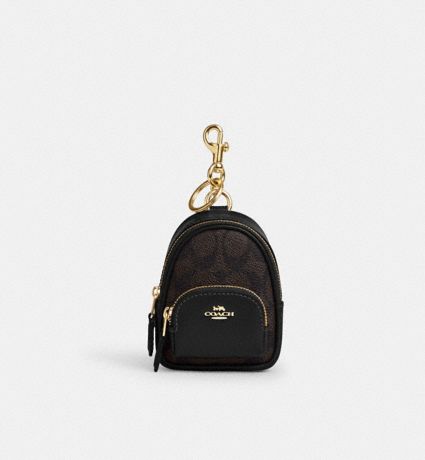 Mini Court Backpack Bag Charm In Signature Canvas