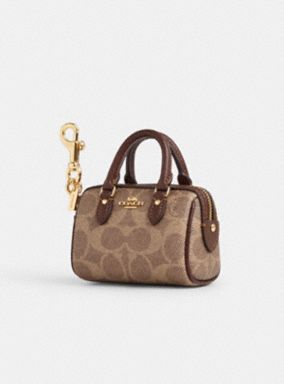 Mini Rowan Bag Charm In Signature Canvas
