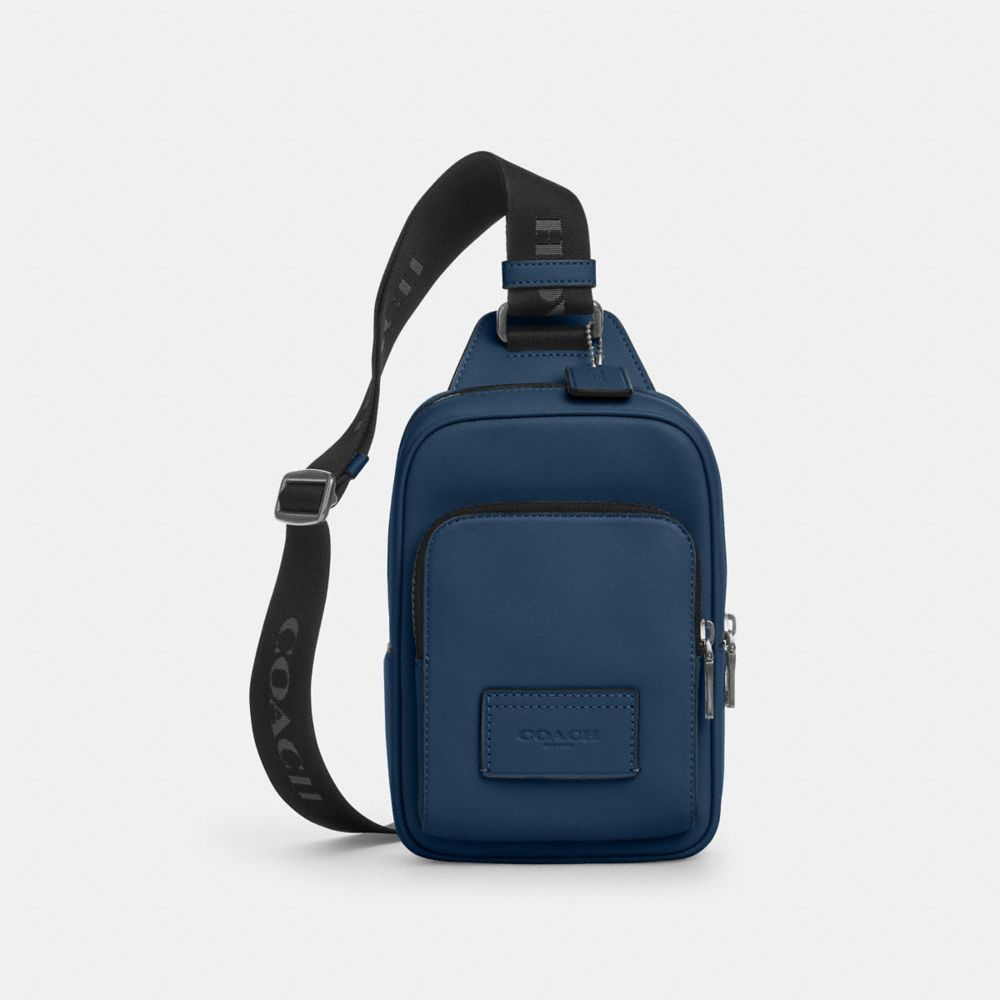 Qb Grey Blue Racer Sling Pack