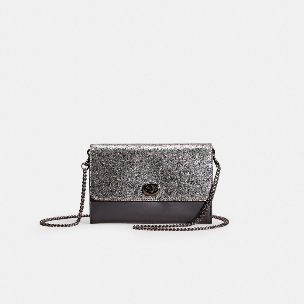 Coach Restored Marlow Turnlock Chain Crossbody In Gunmetal/metallic Graphite
