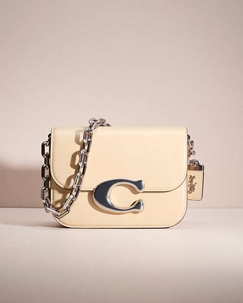 COACH®,RESTORED IDOL BAG,Silver/Ivory,Front View