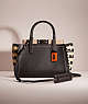 COACH®,RESTORED TROUPE CARRYALL WITH WEAVING,Pewter/Black Multi,Front View