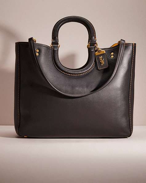 COACH®,RESTORED RAE TOTE,Brass/Black,Front View