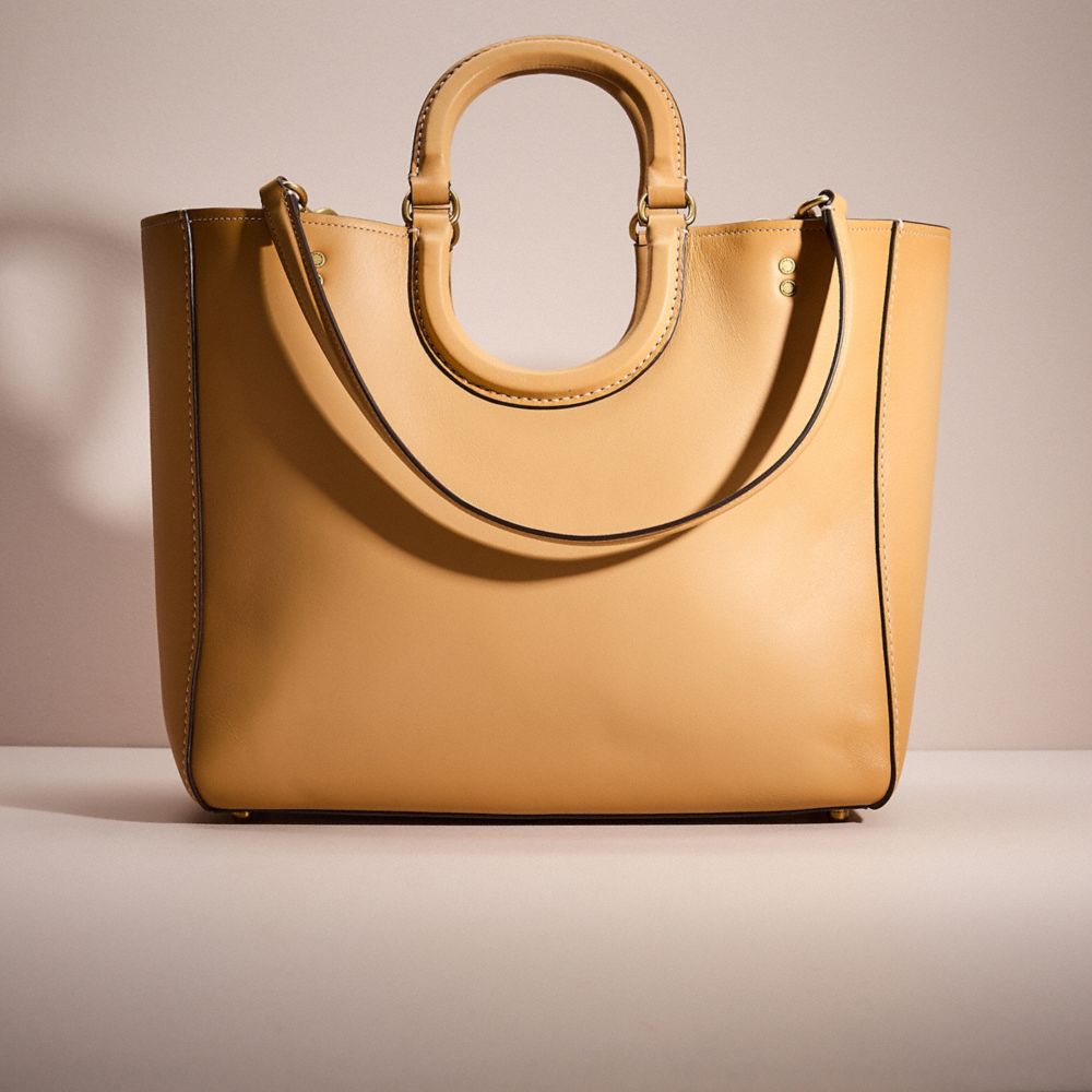 COACH®,RESTORED RAE TOTE,Brass/Tan,Front View