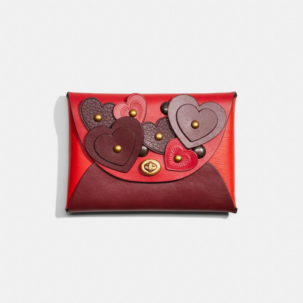 COACH®,Remade Large Pouch With Heart Applique,,Front View