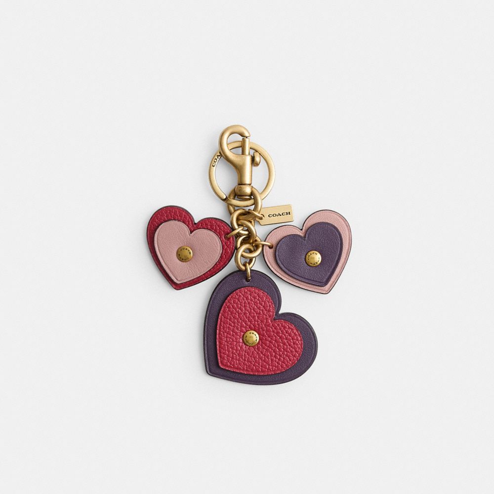 Coach Remade Heart Cluster Charm Key Chain In Red Multi ModeSens