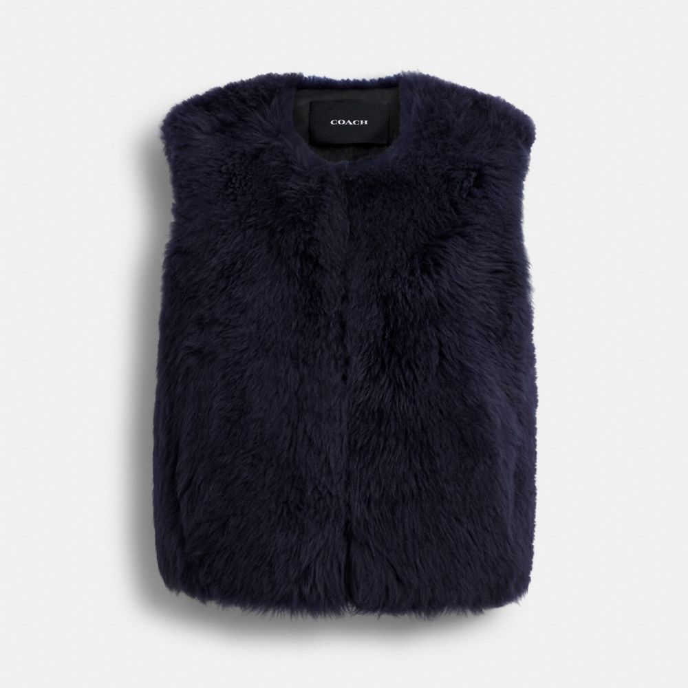 Coach shearling vest hotsell