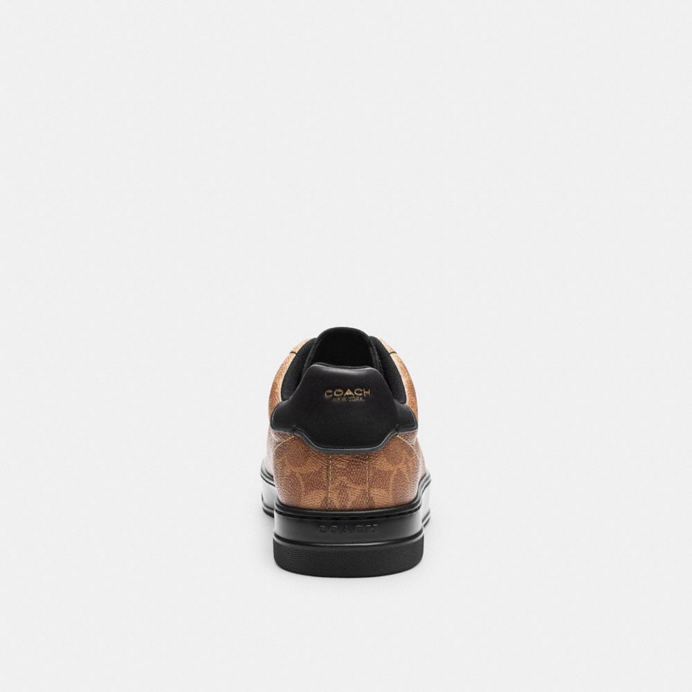 Coach High Line Sneaker In Signature Canvas In Khaki/black
