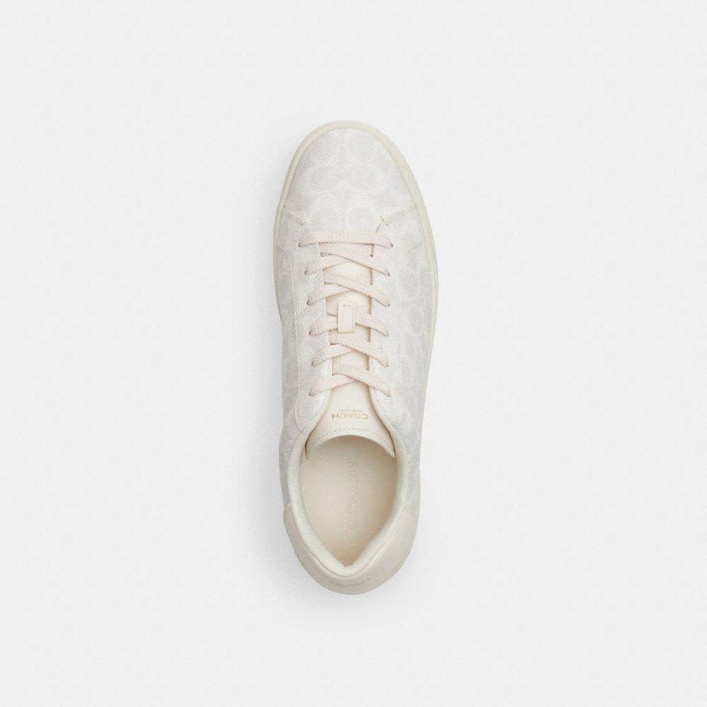 Coach High Line Sneaker In Signature Canvas In Off White