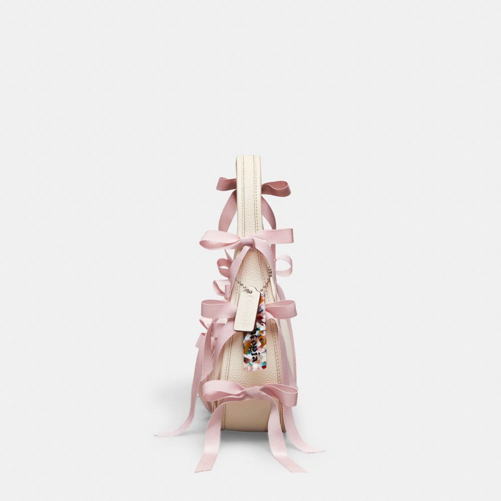 COACH®,Ergo Bag In Coachtopia Leather With Allover Bows,Shoulder Bag,Plastic,Embellished,Logo,Embossed,Bow,Day Party,Pink,Group View