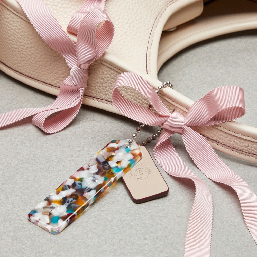 COACH®,Ergo Bag In Coachtopia Leather With Allover Bows,Shoulder Bag,Plastic,Embellished,Logo,Embossed,Bow,Day Party,Pink