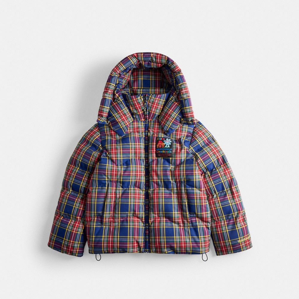 Plaid down jacket best sale