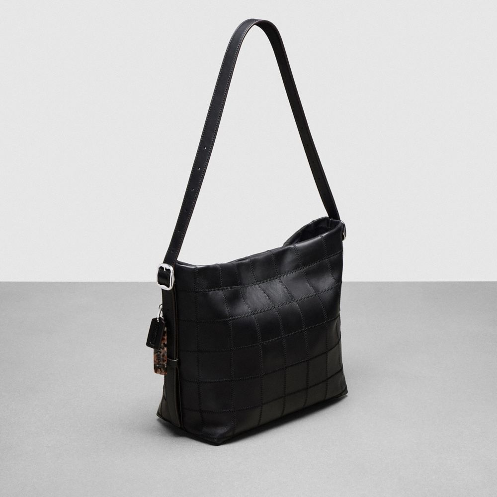 Shop Coach Alter/ego Hobo Bag In Checkerboard Upcrafted Leather In Black