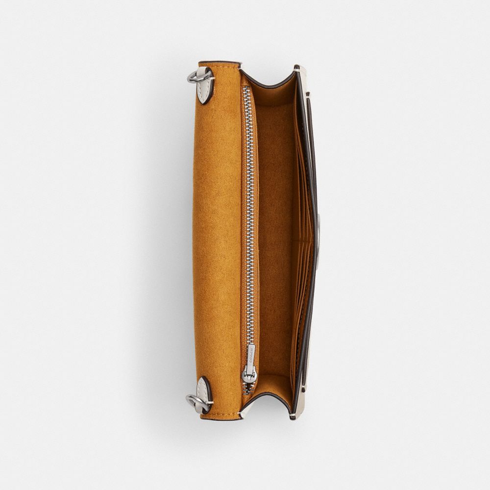 Shop Coach Tabby Chain Clutch In Silver/chalk