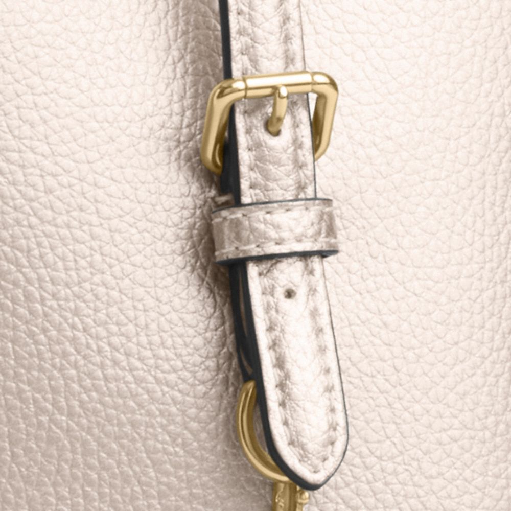 COACH®,Mollie Tote Bag 25,Leather,Crossbody,Logo,Metal,Work,Day Party,Cream
