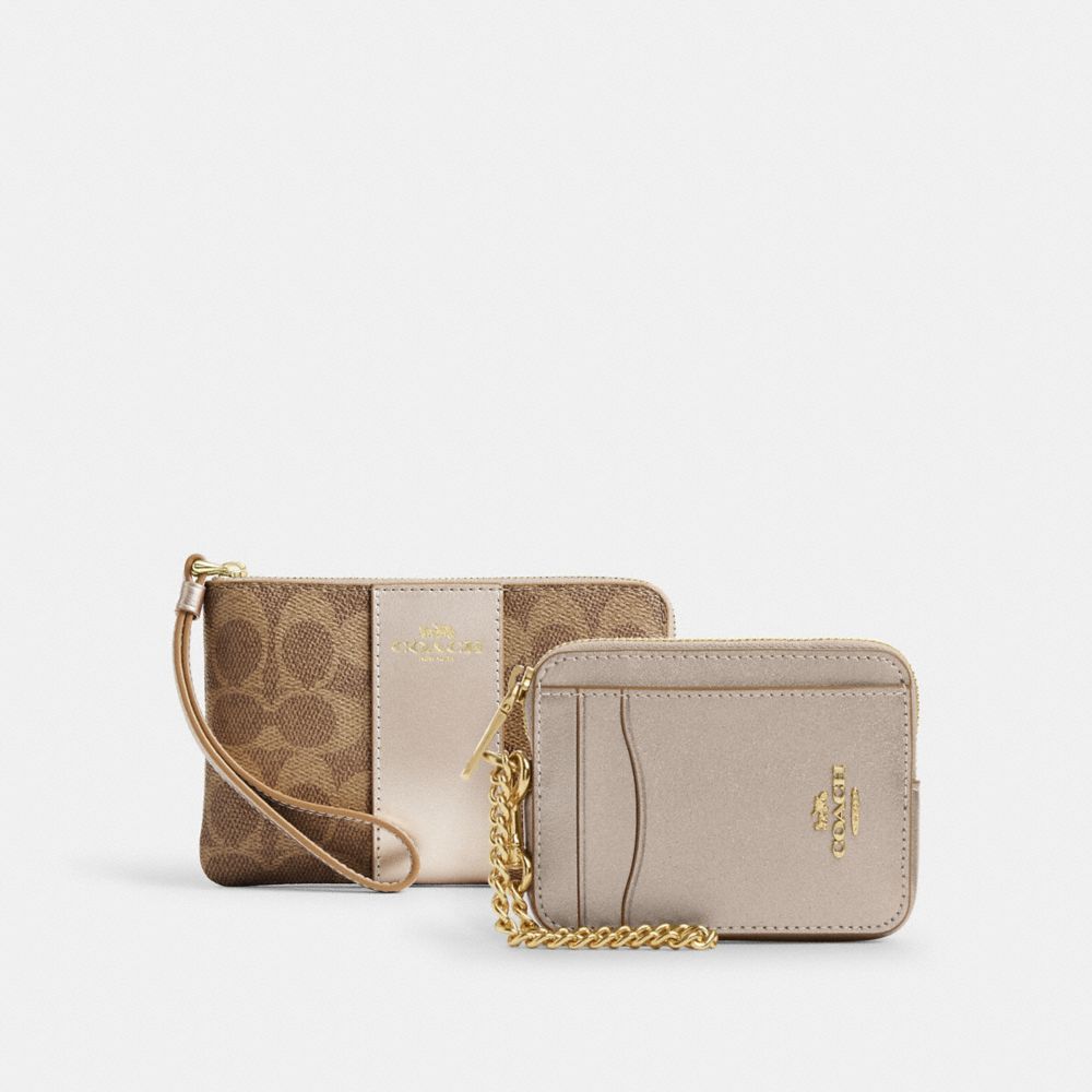 COACH®,Ensemble d’étuis à cartes zippé en coin et zippé,