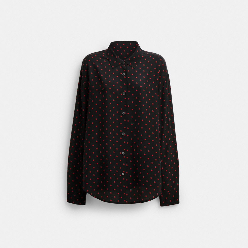 COACH®,Apple Dot Button Down Shirt,,Front View image number 0