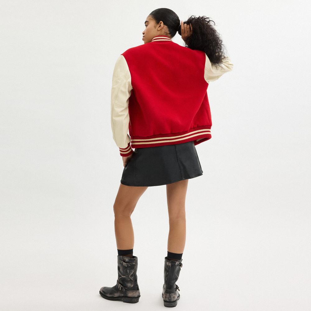 COACH®,ヴァーシティ ジャケット,ジャケット＆アウター,ﾚｯﾄﾞ