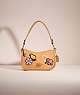 COACH®,RESTORED SWINGER 20 WITH CREATURE PATCHES,Glovetanned Leather,Brass/Light Tan Multi,Front View