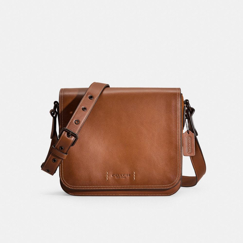Coach Restored Gotham Messenger 27 In Black Copper/dark Saddle